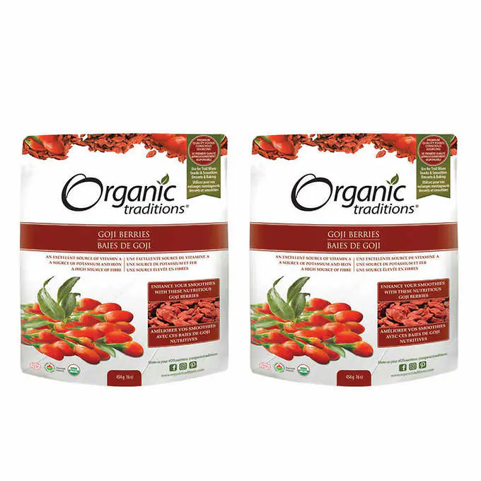 Organic Traditions Goji Berries, 2 x 454 g